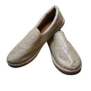 Women's Gold Sequin Slip-on Shoes